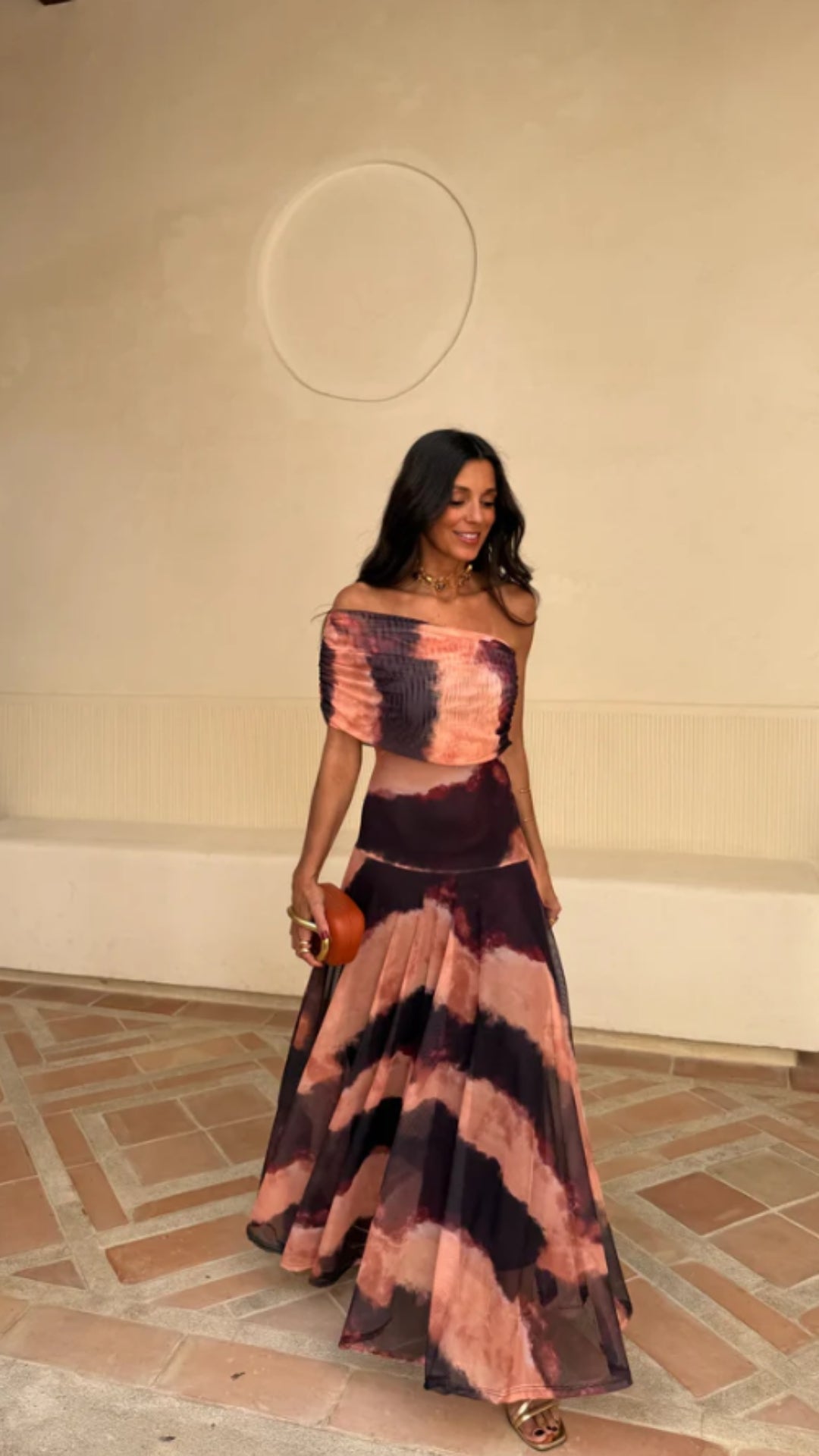 Sienna Off - Shoulder Mesh Maxi Dress - Avorelia