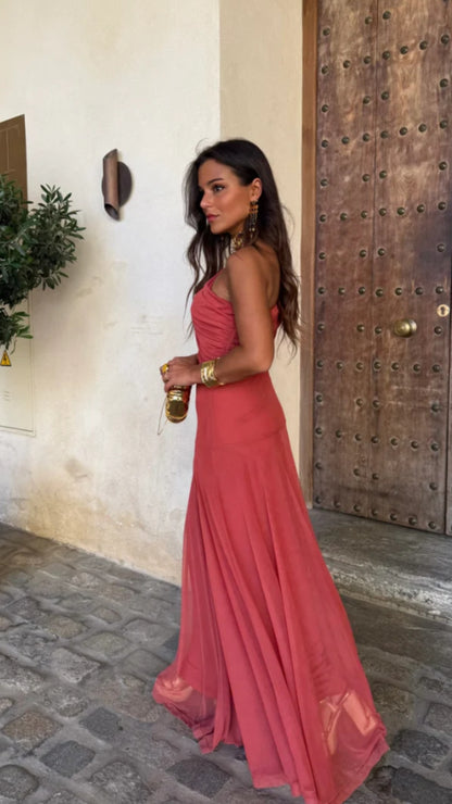 Sienna Off - Shoulder Mesh Maxi Dress - Avorelia