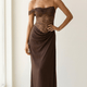 Seraphina | Lace & Satin Draped Maxi Dress