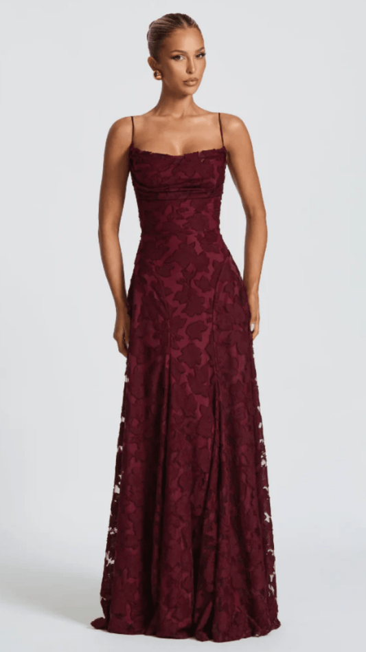 Sofia Backless Lace Maxi Dress - Avorelia