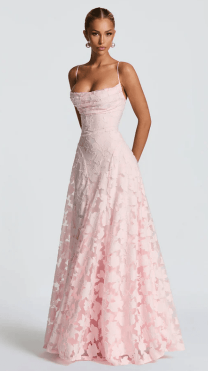 Sofia Backless Lace Maxi Dress - Avorelia