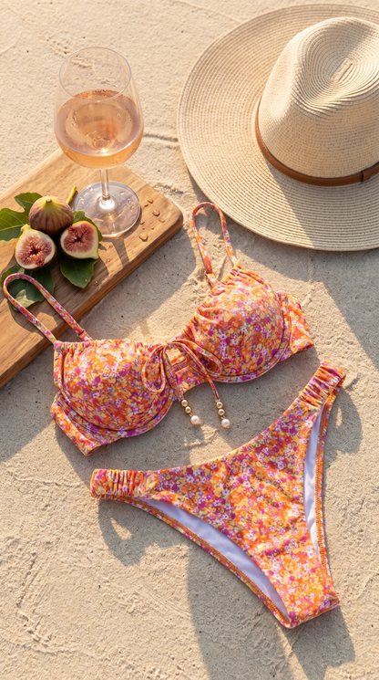 Sienna Lace - up Bikini Push Up - Avorelia
