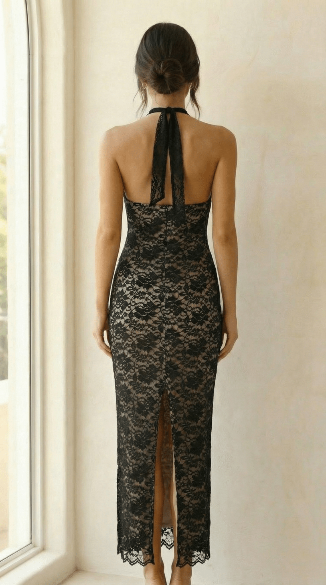Valentina Lace Halter Maxi Dress - Avorelia